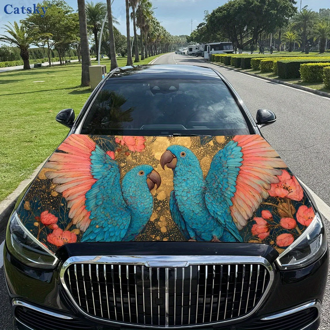 Beautiful parrot print,car hood stickers,PVC waterproof Self adhesive car hood sticker,car hood decoration protection stickers,A