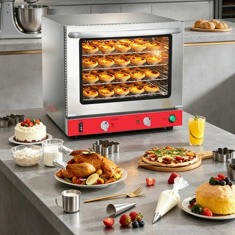 Steam Baking Oven: Multifunctional Electric Oven with 47L Large Capacity, Stainless Steel, Durable Horizontal Electric Oven