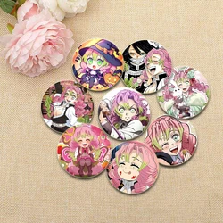 58mm Round Cartoon Brooches Kanroji Mitsuri Pins Anime Badge for Backpack Accessories Hat Decoration HD Print Handmade Gifts