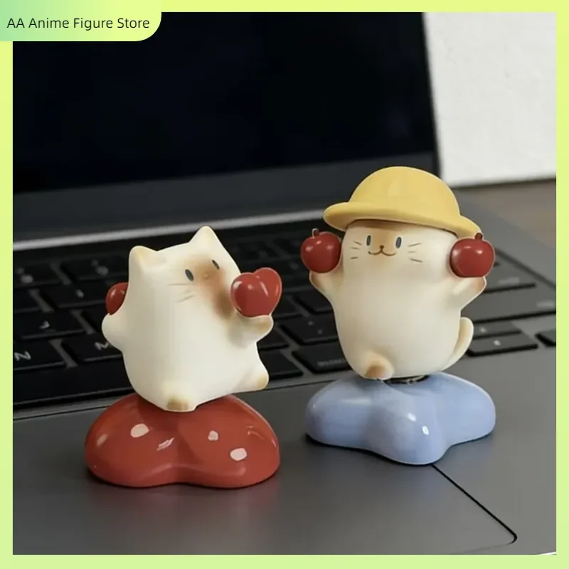 

For Office Home Decoration Cute Cat Figure Pai Mystery Box Happy Unworry Spinning Series Resin Desktop Ornament Holiday Gift
