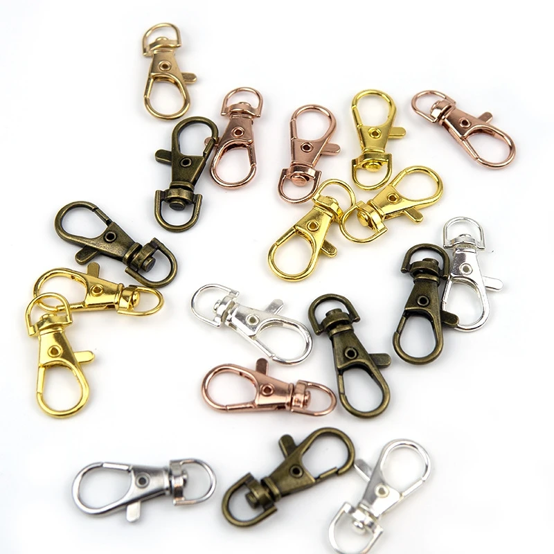 10 Stück Legierungs-Drehkarabinerhaken D-Ring Karabiner Schlüsselanhänger Gürtelschnalle Zubehör für DIY-Bastelarbeiten Schmuck Lanyard Kette – Detail 8