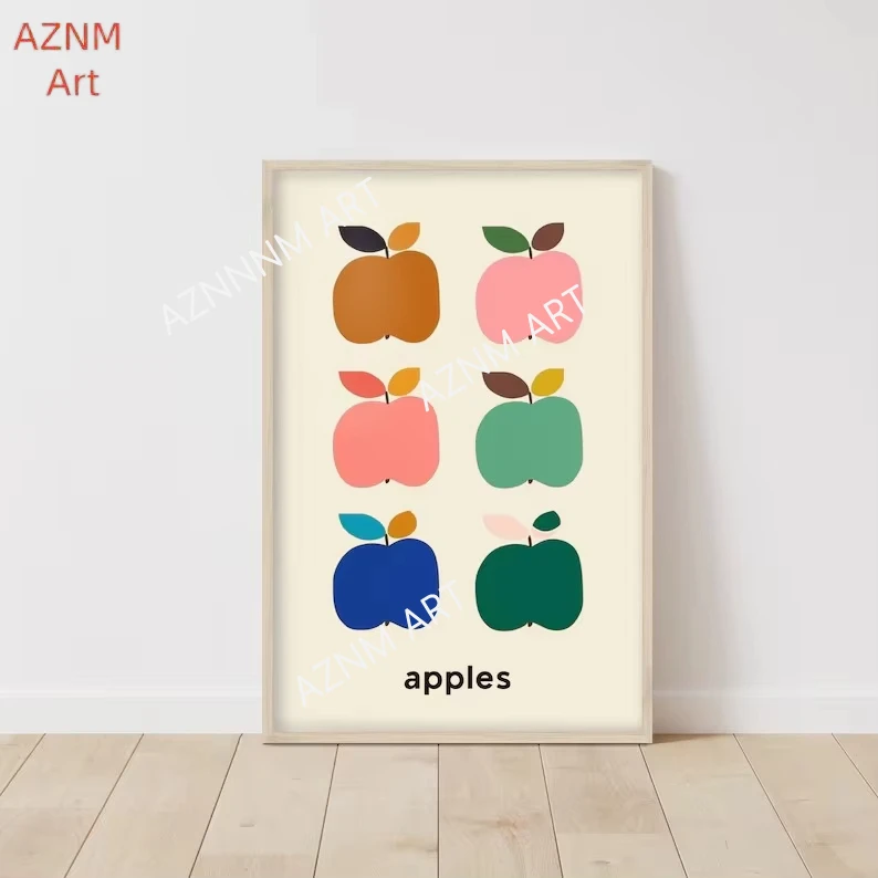 Fruit Vegetable Market Lemon Strawberry Papaya Food Poster Canvas Painting Wall Art Pictures Kitchen Home Restaurant Decor