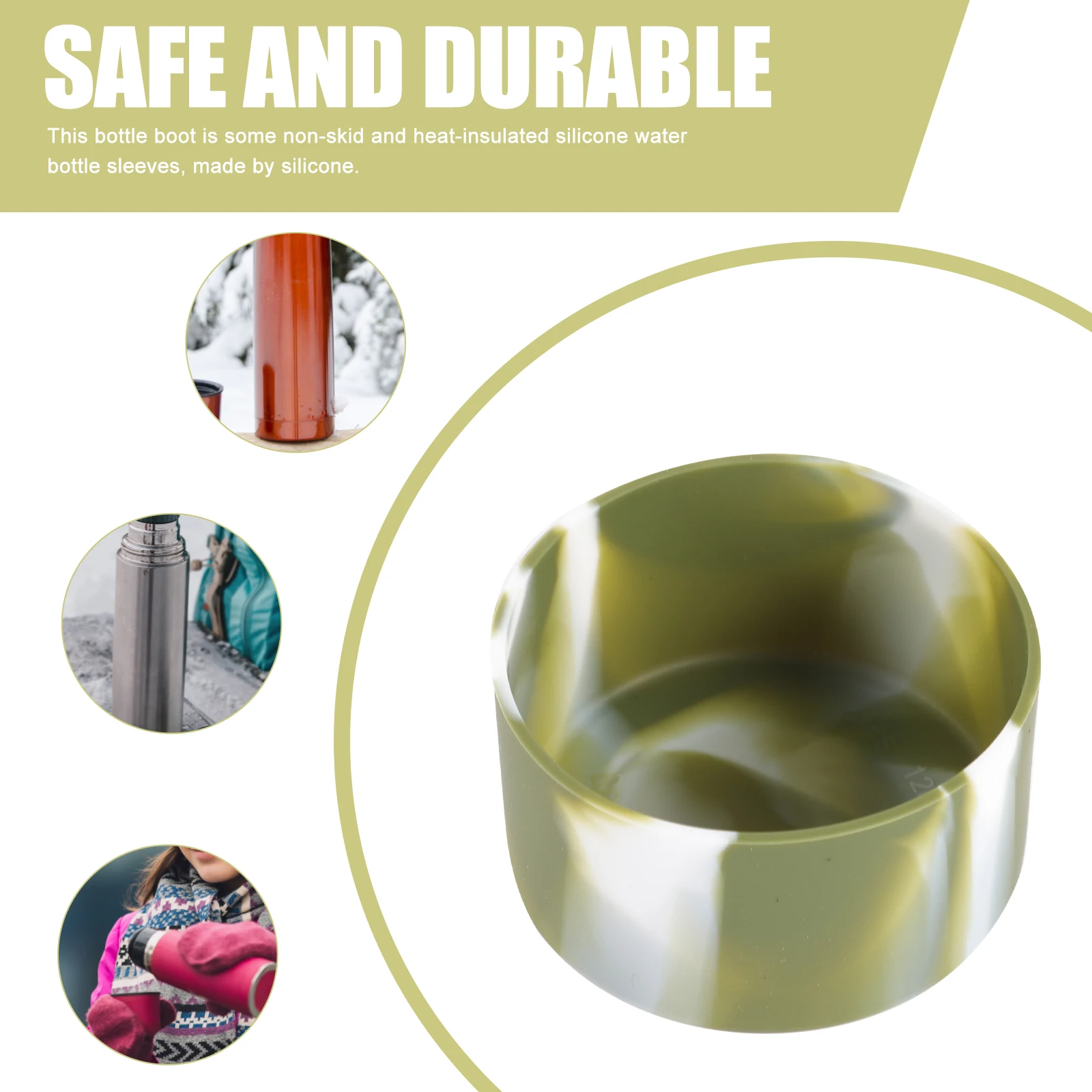 

for Water Bottles Silicone Cup Cover Insulation Sleeve Bottom Army Green Silica Gel