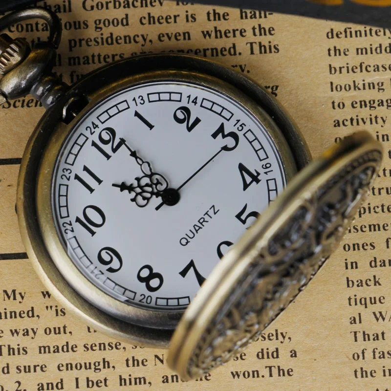 ساعة جيب كوارتز أرقام عربية عرض قلادة ساعة جيب هنتر كاملة Relojes De Bolsillo