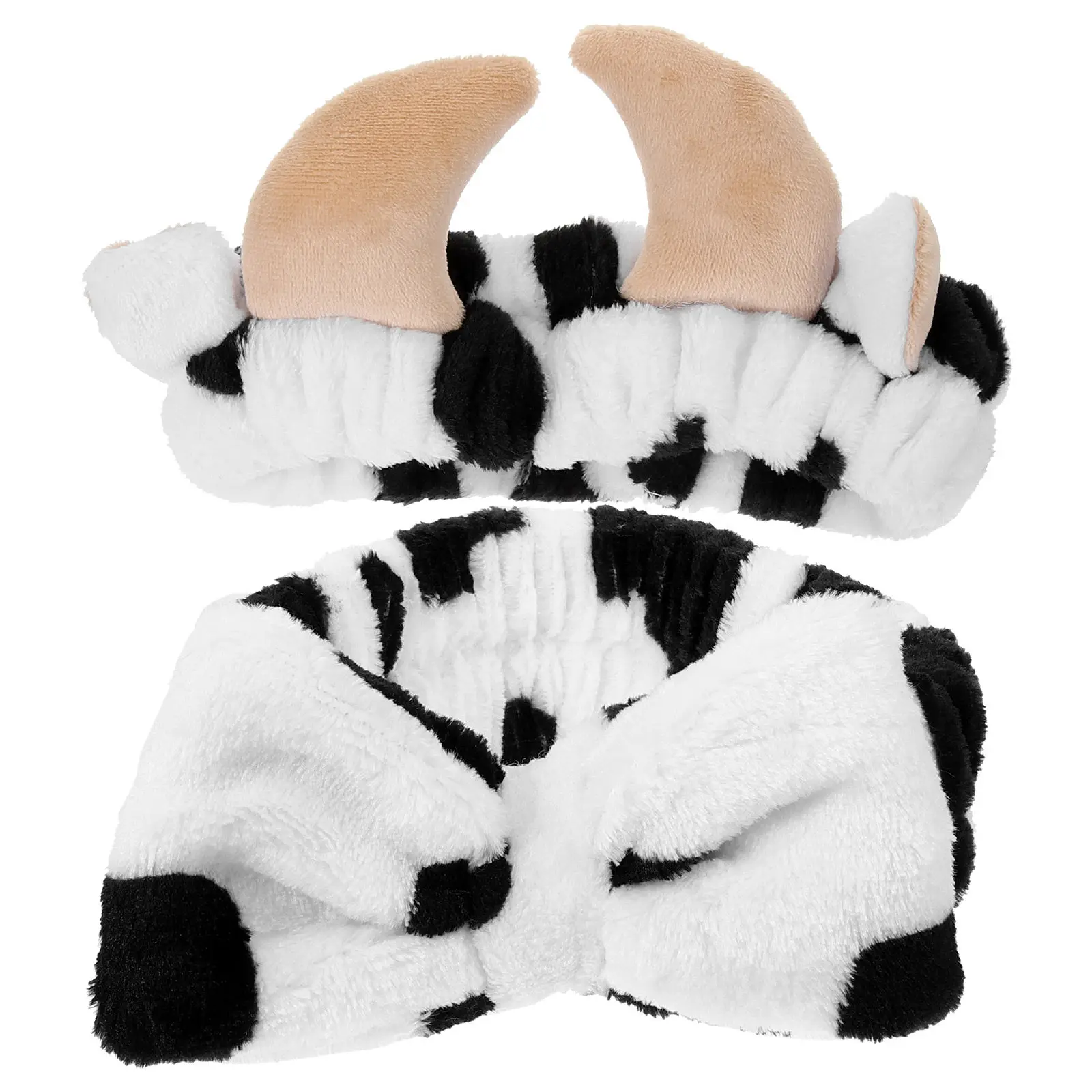 

2 шт. повязки на голову в виде коровьих ушей из мягкой впитывающей ткани с милым бантом для макияжа, спа-процедур, душа, умывания, женские аксессуары для волос