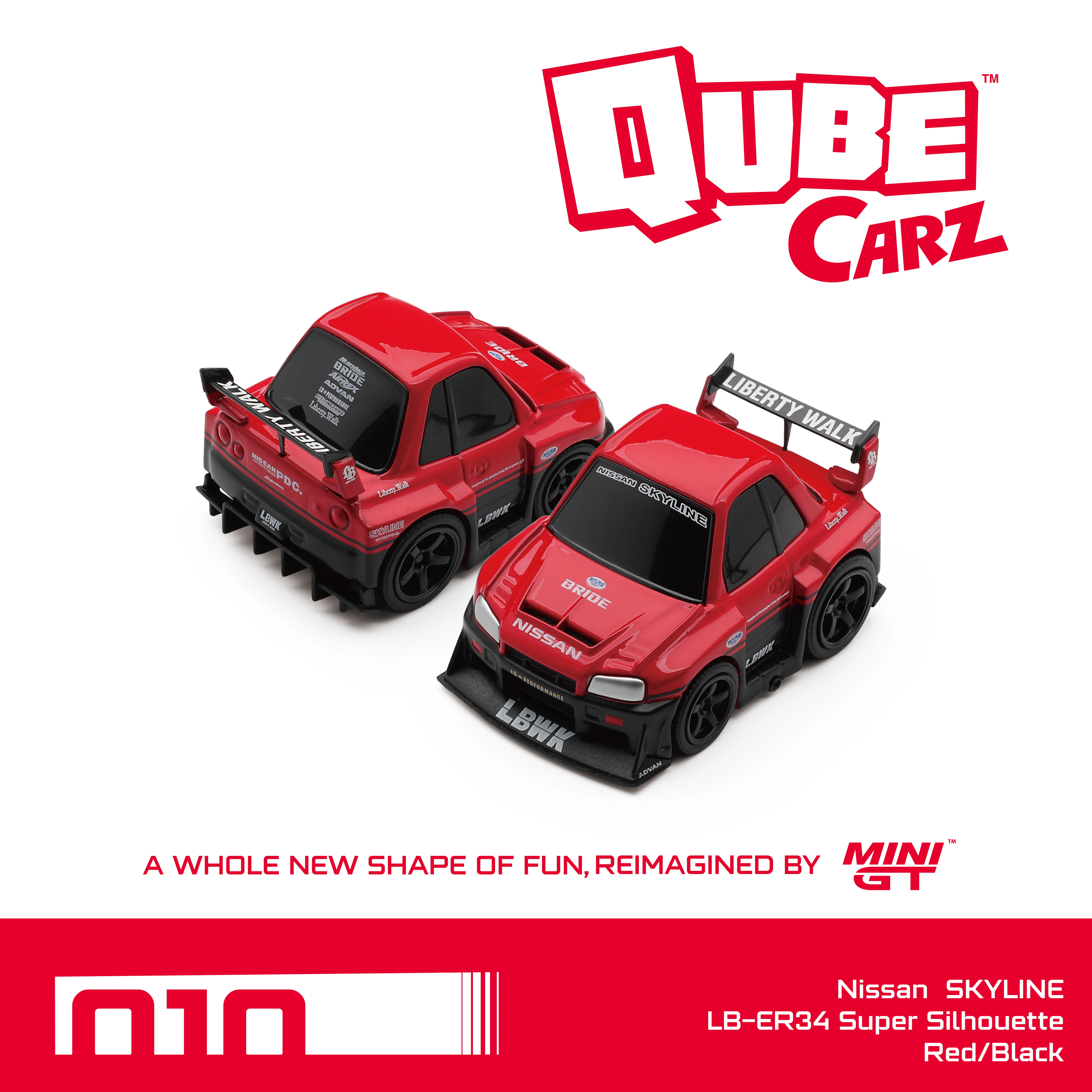 MINIGT 1:64 QubeCarz Set, Hanging Card Packaging, Alloy Car Model