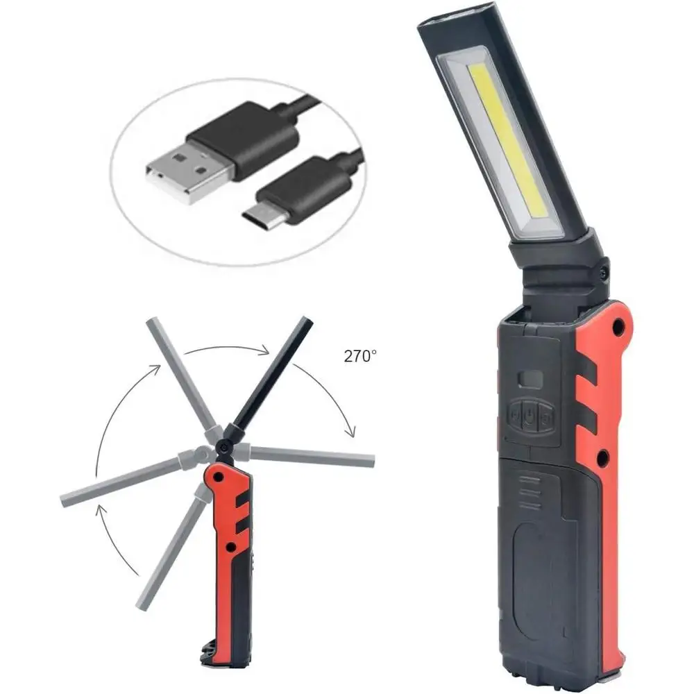 30W LED Work Light Foldable USB Rechargeable Flashlight Outdoor Hiking Fishing Hunting Camping Lighting