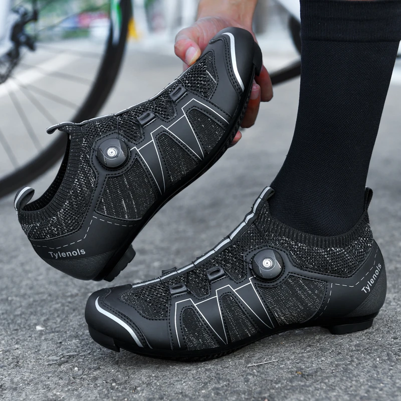 

Summer new professional cycling shoes men women fly woven breathable road bike lock shoes mountain bike lock free riding shoes