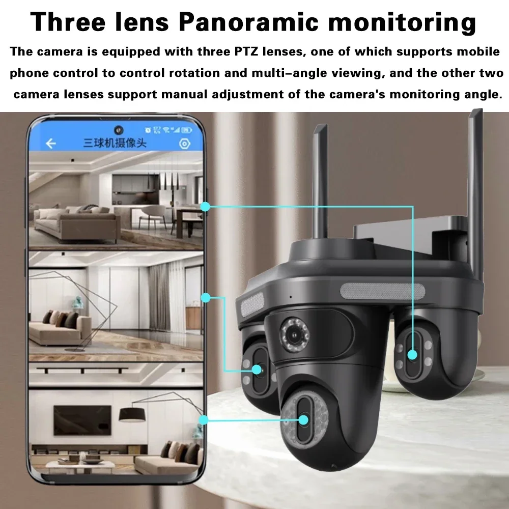 Dual Lens Wifi PTZ Camera Out 16MP 4K Wireless Color Night Vision Home Security Survalance 10X Optical Zoom CCTV IP Camera 8MP