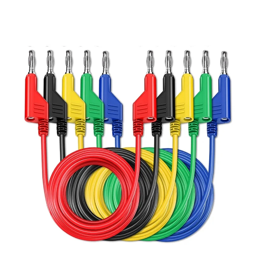 

2/5 шт., 4 мм, медная вилка типа «банан» с разъемом типа «банан», тестовые провода с несколькими головками, мягкий ПВХ-кабель, 1000 В, 15 А, P1036