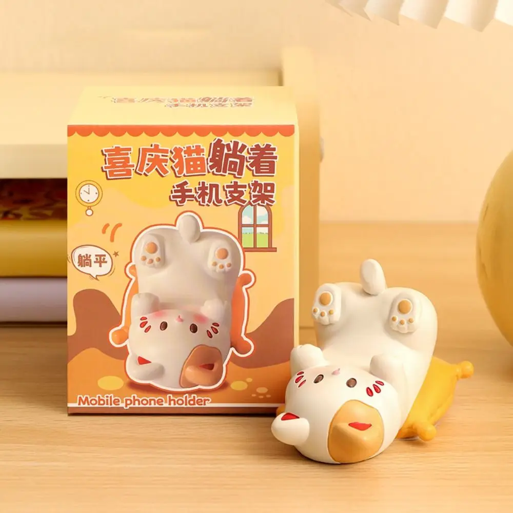 

Новый держатель для телефона в форме лежачего кота, мини-держатель для хранения очков из смолы, портативная подставка для телефона с героями мультфильмов, домашний декор