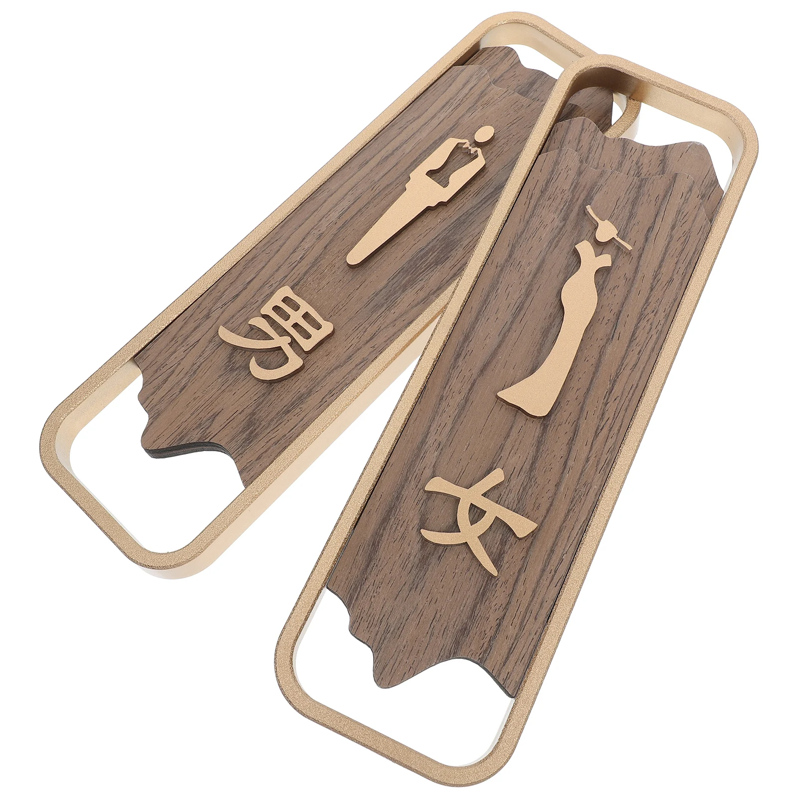 

2Pcs SolidWood RestroomSigns LavatoryPlaque UniqueWCsymbol WoodenDoorplate MenWomenBathroomMarker