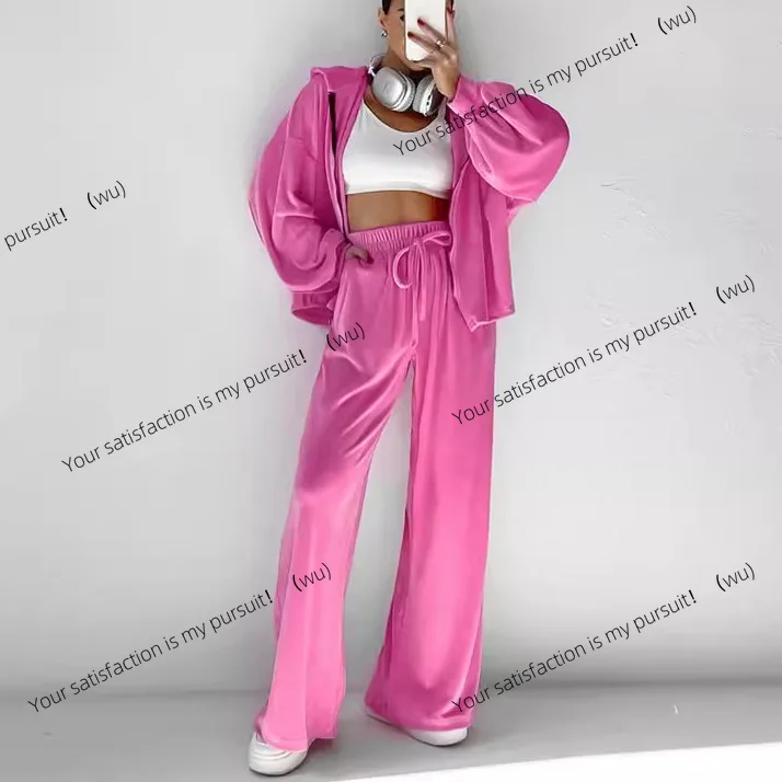 

Новая женская одежда, европейский и американский золотой бархат, модные драпированные широкие брюки с длинными рукавами, осенний костюм