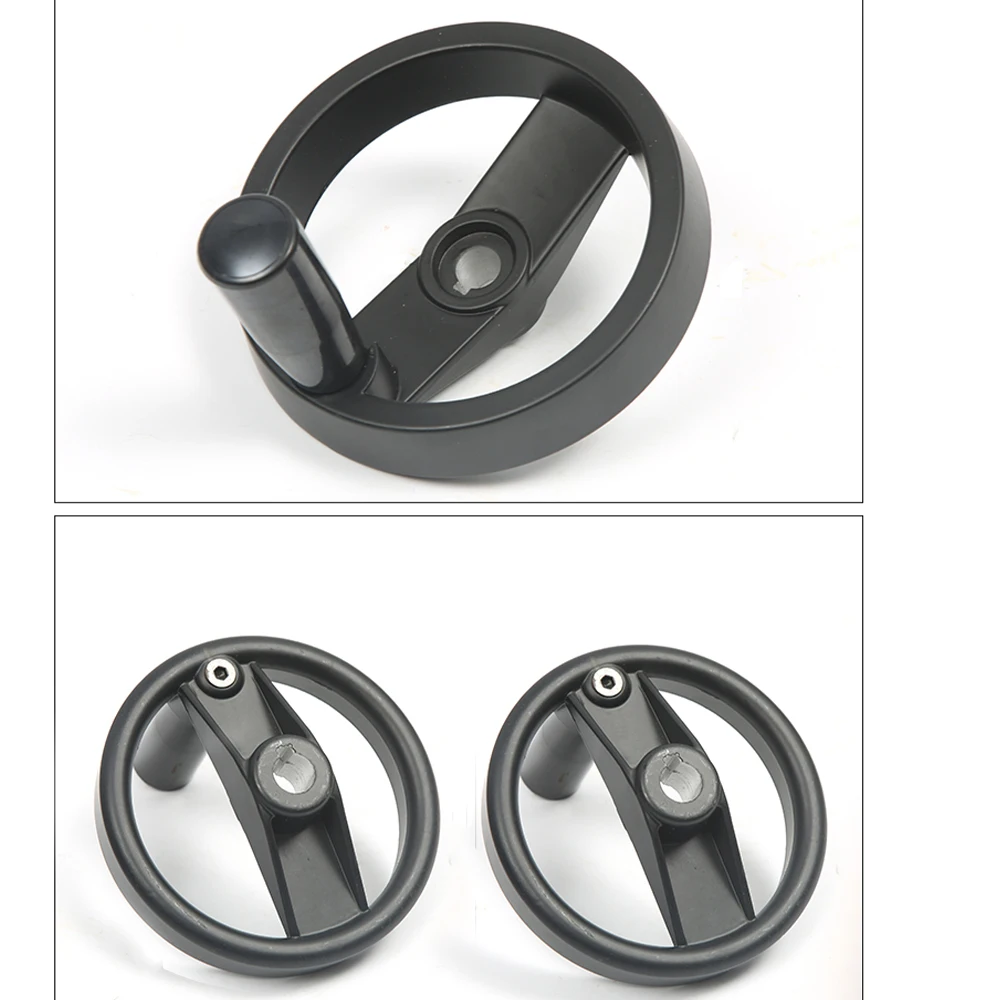 Foldable Thick Aluminum Alloy Solid Handwheel M10/12/14/15/16 Double Spoke Handwheel With Keyway Milling Machine CNC Accessories