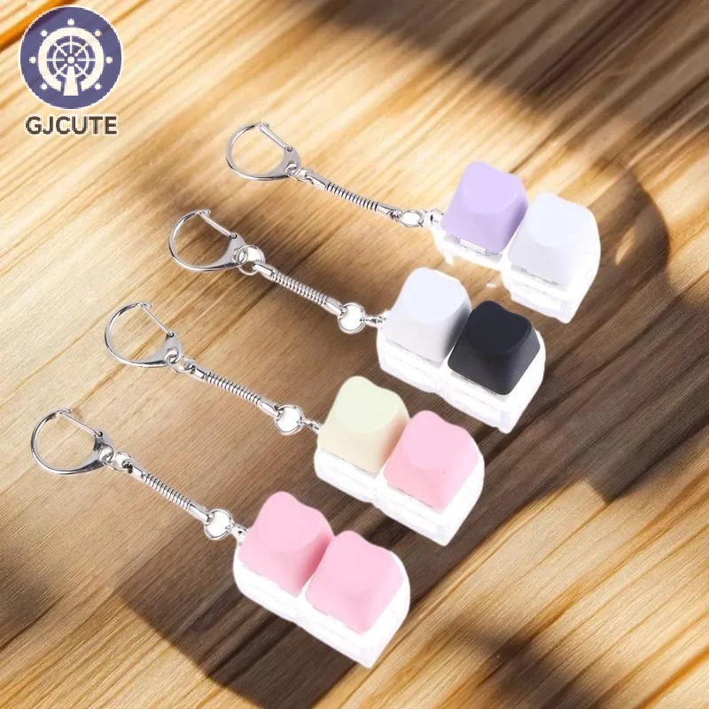 2 touches couleur bonbon amour clavier Keychian créatif Keycap soulagement du Stress porte-clés décompression jouets adultes enfants cadeaux