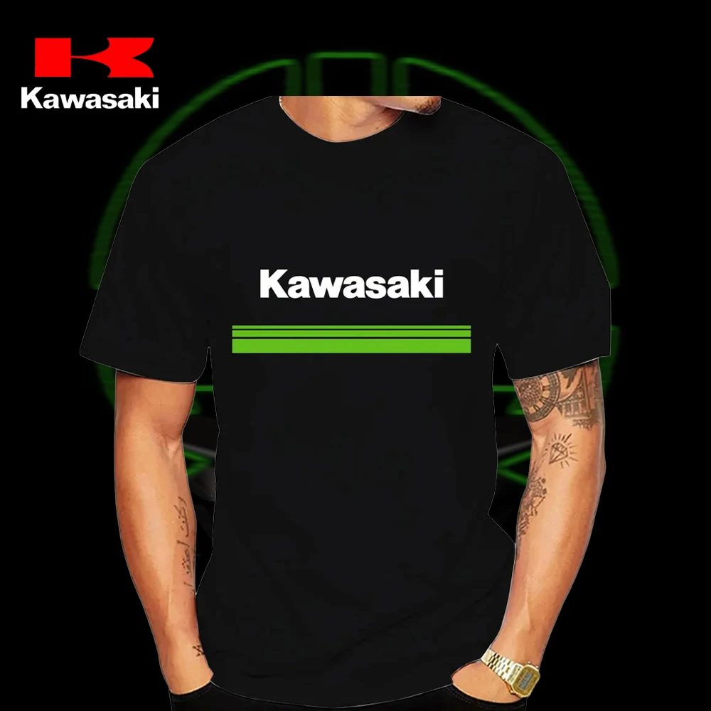 

2025 Kawasaki Motorcycle Logo Men's Racing Team Summer T-shirt Men's Fashion Sports T-shirt 2025