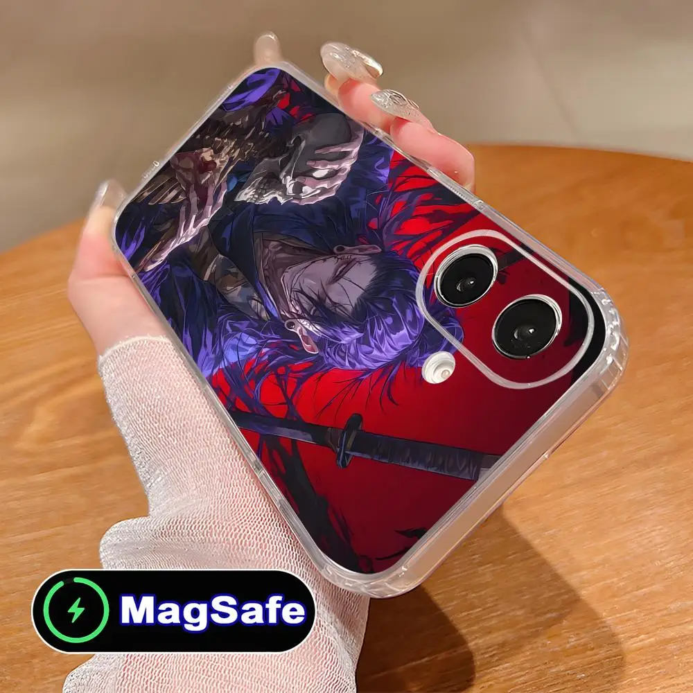 

Чехол для телефона Jujutsu Kaisen Geto Suguru для iPhone 17, 16, 15, 14, 13, 12, 11 Air Pro Max Plus Mini Magsafe, прозрачный красочный чехол, красивый