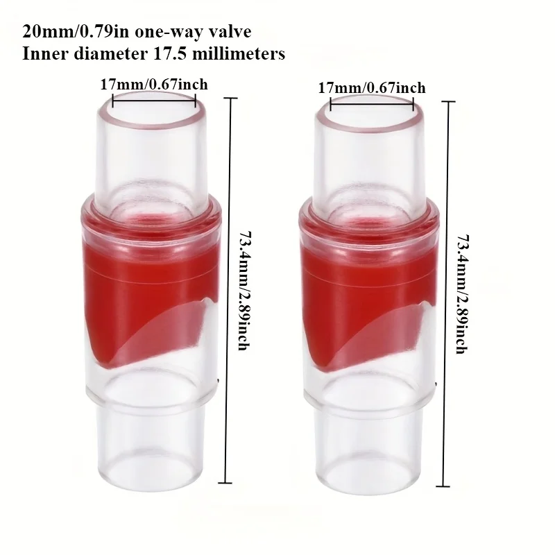 

One-Way Check Valve, 20mm & 28mm Diameter, Plastic Single-Channel Hose Connector, Red Transparent, Suitable For Water Tank Pump