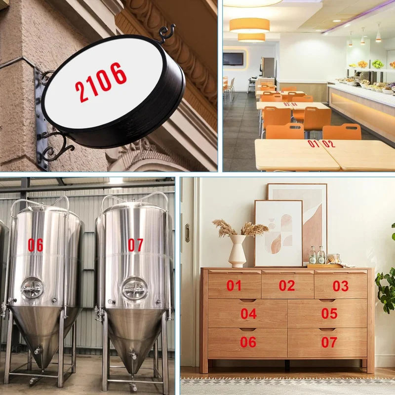 8 Sheets Waterproof Vinyl House Numbers Stickers Outside Large Mailbox - Self Adhesive Decals Signs,,, Window