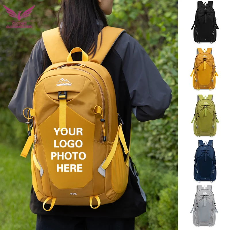 

Travel Backpack Waterproof Hiking Bag custom logo Outdoor Sports Pack Multi-Functional Camping Bags print photo Riding pack DIY