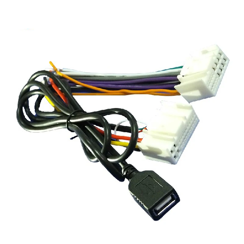 Biurlink CD Radio Power Harness Cable USB Adapter For Hyundai IX35 Kia Sportage Elantra K2 K5