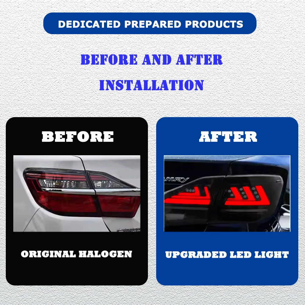 Styling LED Tail Lights for TOYOTA CAMRY 15-17 new style led DRL Car Taillights Assembly Signal Auto Accessories Modified Lamp