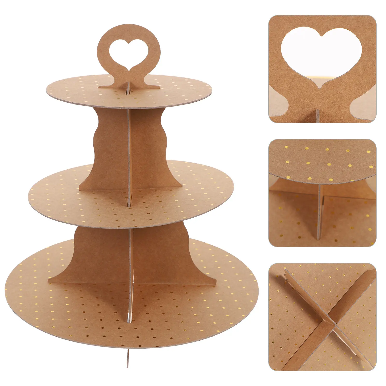 

2Pcs Paper Cake Display Rack 3-Tier Cupcake Stand for Weddings Birthday Parties Dessert Buffet Display Stand Multi-Functional