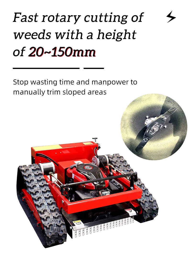 

Intelligent remote control lawn mower HT550C crawler mower, river embankment slope mower