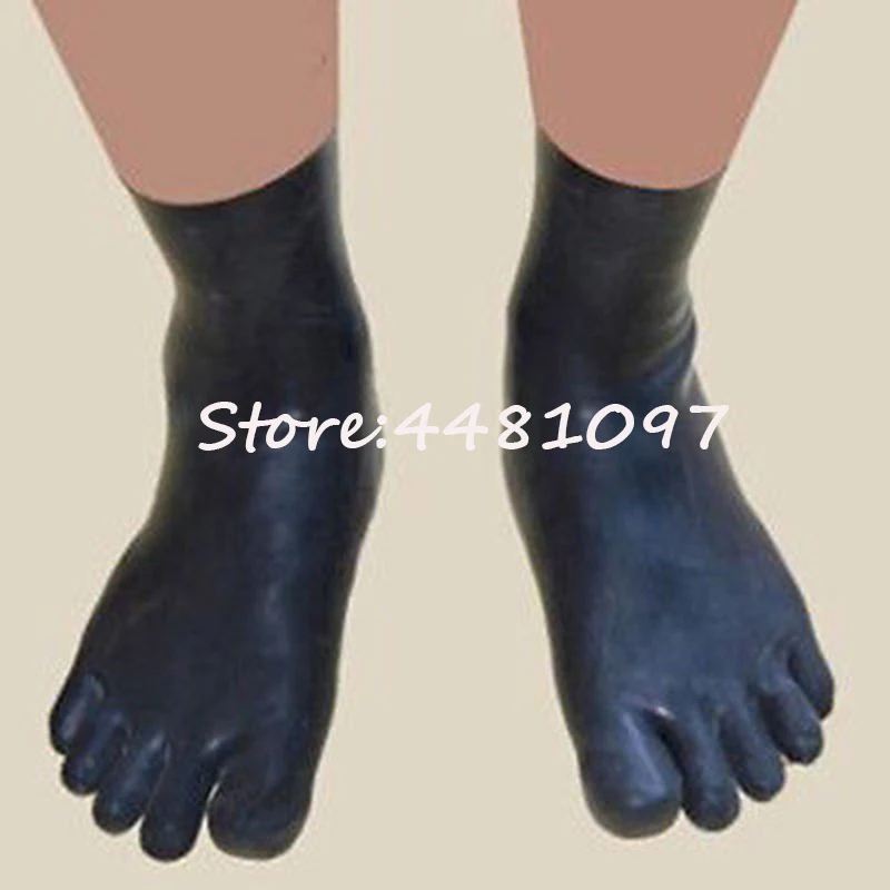 Molding Latex 5 Toe Short Socks Fetish Unisex Rubber 5 Fingers Socks S M L Size