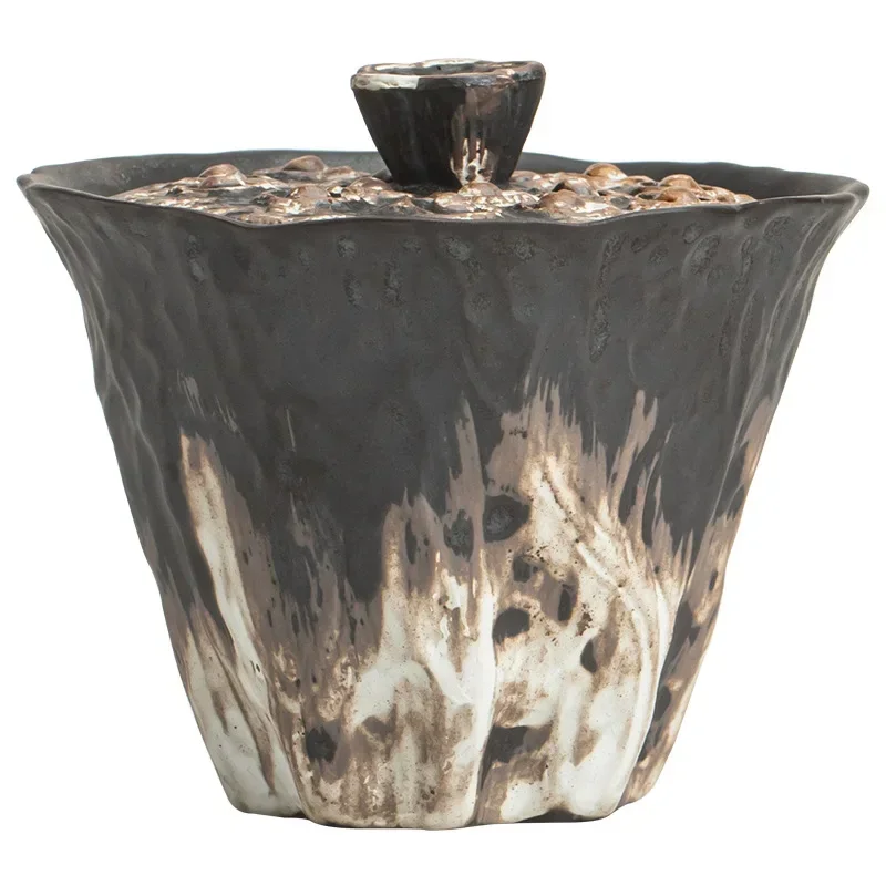 

Ji Ji Feng Lian Yun Tureen Stoneware Relief Large Tea Bowl Kung Fu Tea Set Antique Tea Making Device Gaiwan