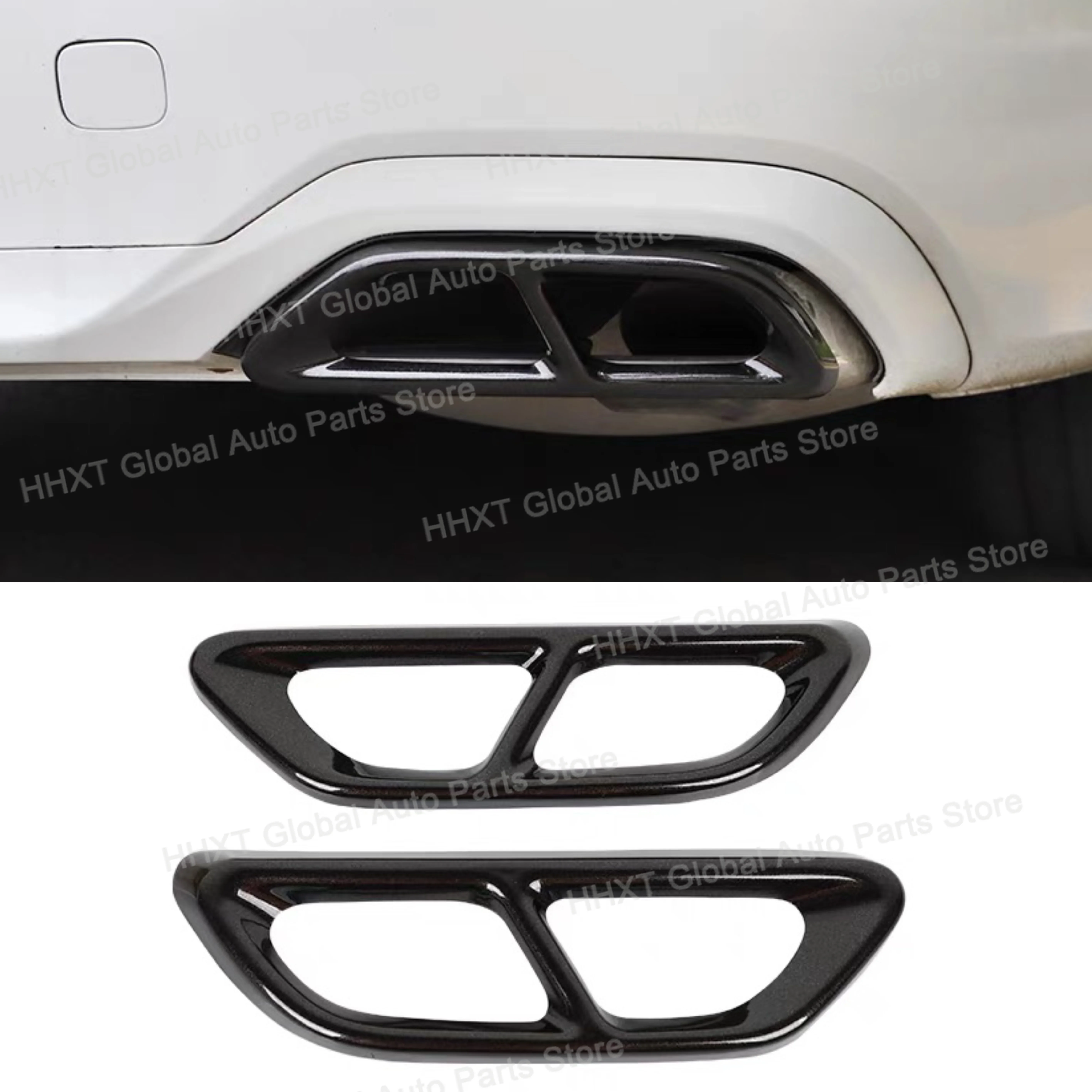 Rear Cylinder Exhaust Pipe Cover Molding Overlay Trim Sticker For Honda Accord 10th Gen 2018 2019 2020 2021 Car Accessories
