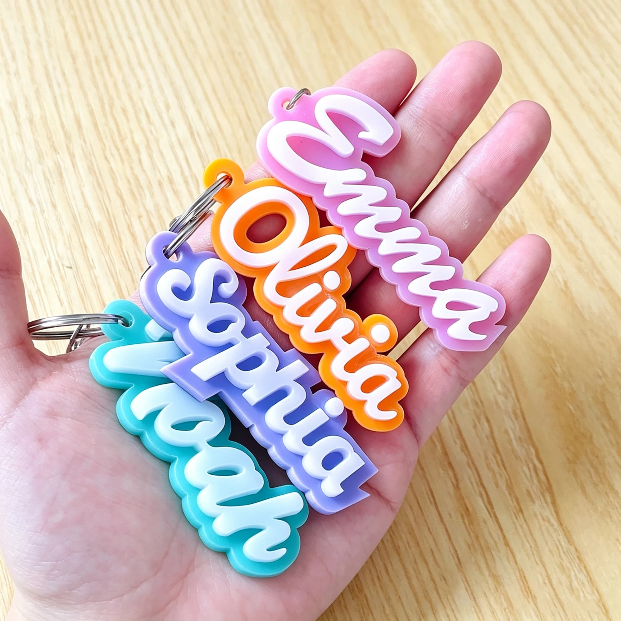 Personalized Acrylic Keychains, Acrylic Name Tags, Backpack Name Tags, Diaper Bag Tags, Custom Name Keychains, Lunch Box Name Tags, Vintage Style Name Tags
