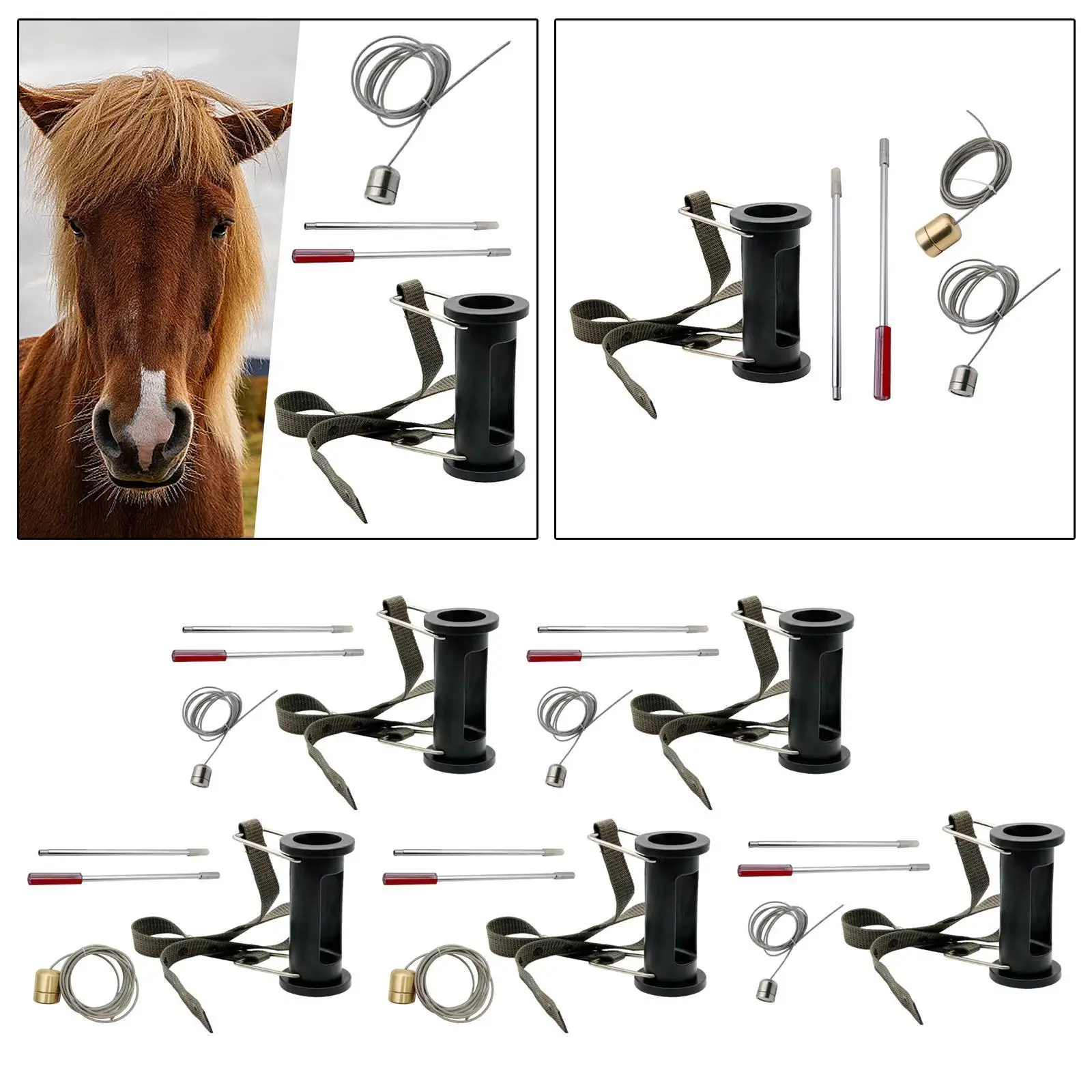 Bovine Magnet Absorber Extended Steel Wire Rope Heavy-duty with Storage Bag Easy to Assemble Veterinary Instruments Rancher Vet