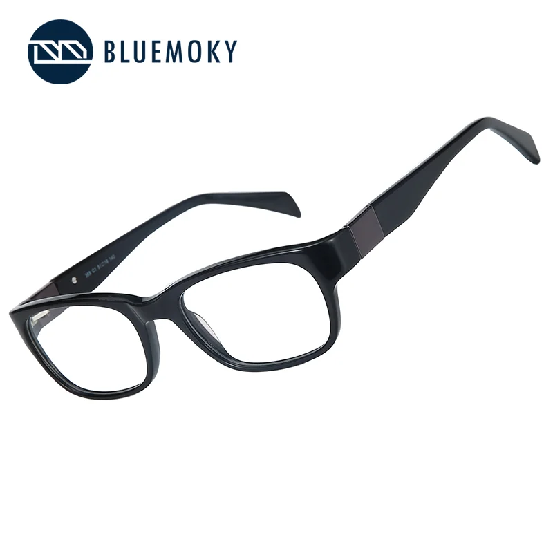 BLUEMOKY Unisex-Brille mit quadratischem Acetat-Optikrahmen für Herren, moderne modische Brille, leichte, langlebige Brille ohne Sehstärke