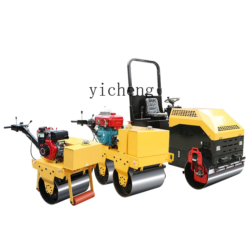 ZWS. Hand-held ride-on single and double steel wheels 1 ton miniature vibrating lawn asphalt compactor