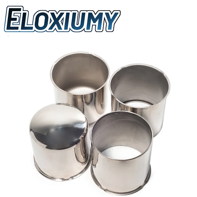 Eloxiumy 2pcs or 4pcs 108mm Closed/Opened End Stainless PUSH-THRU HUB CENTER CAP For Travel Trailer Camper RV Rim Hub Cup Cover