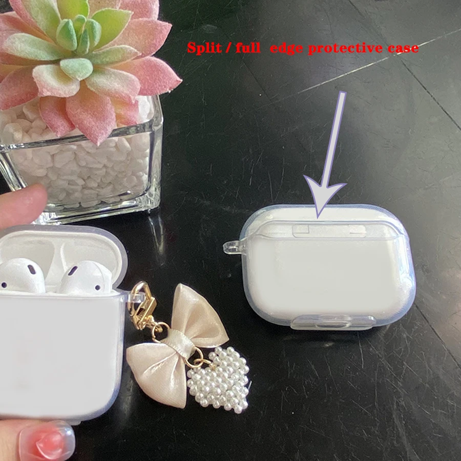 ل Realme براعم Air5 برو غطاء لطيف الحبل حالة سيليكون سماعة شفافة غطاء حقيبة مع المفاتيح القلب حقيبة