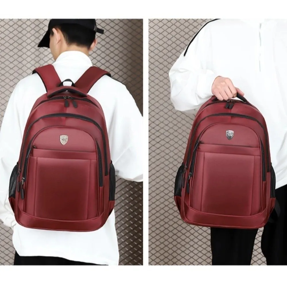 Mochilas grandes à prova d'água, cor sólida, grande capacidade, bolsa escolar para estudantes, resistente ao desgaste, mochila de viagem para homens e mulheres
