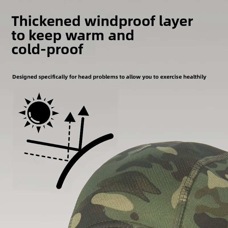 Autumn Winter Outdoor Camouflage Cycling Thermal Mask Balaclava Hat Windproof Cold Weather Headgear for Men Women Skiing