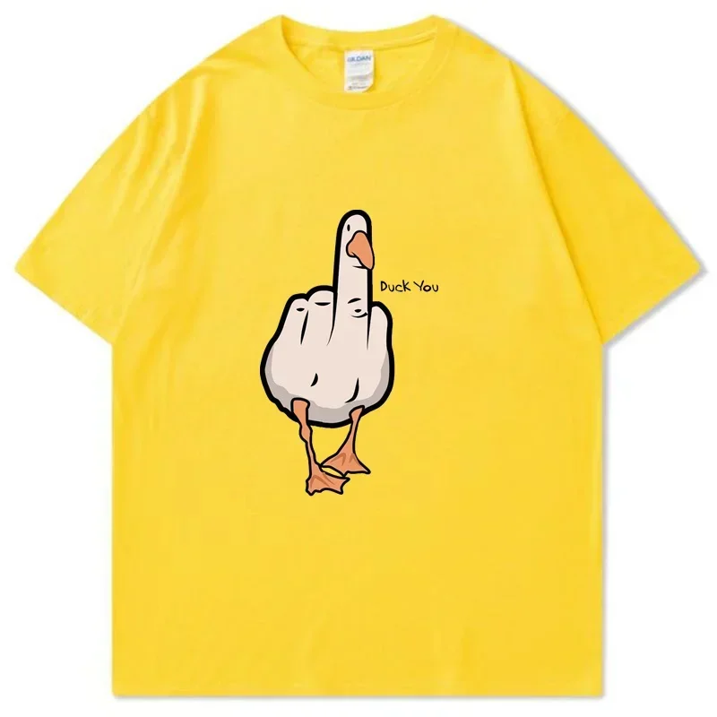 Short-sleeved T-shirt Funny Duck You Print Women Tshirt Tops Hip Hop Streetwear Tees  women clothing t shirt my body my choice