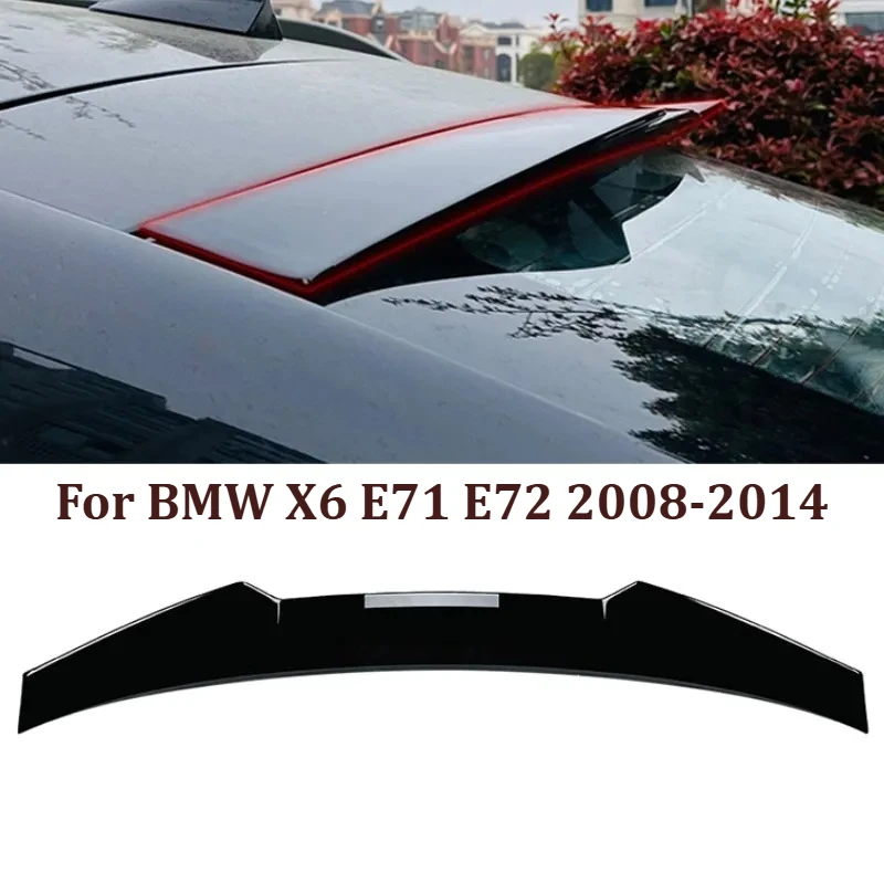 1 Set Schwarzer ABS Heckspoiler Dachspoiler Flügel für BMW X6 E71 E72 2008-2014 Exterieur Tuning Modifikationszubehör
