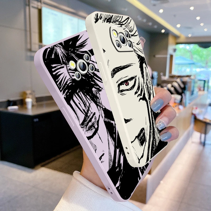 Jujutsu Kaisen Satoru Gojo Art Liquid Rope For Xiaomi Mi Poco X6 X5 X4 X3 M6 M5 M5S M4 M3 F5 F4 F3 Pro 5G Cover Phone Case