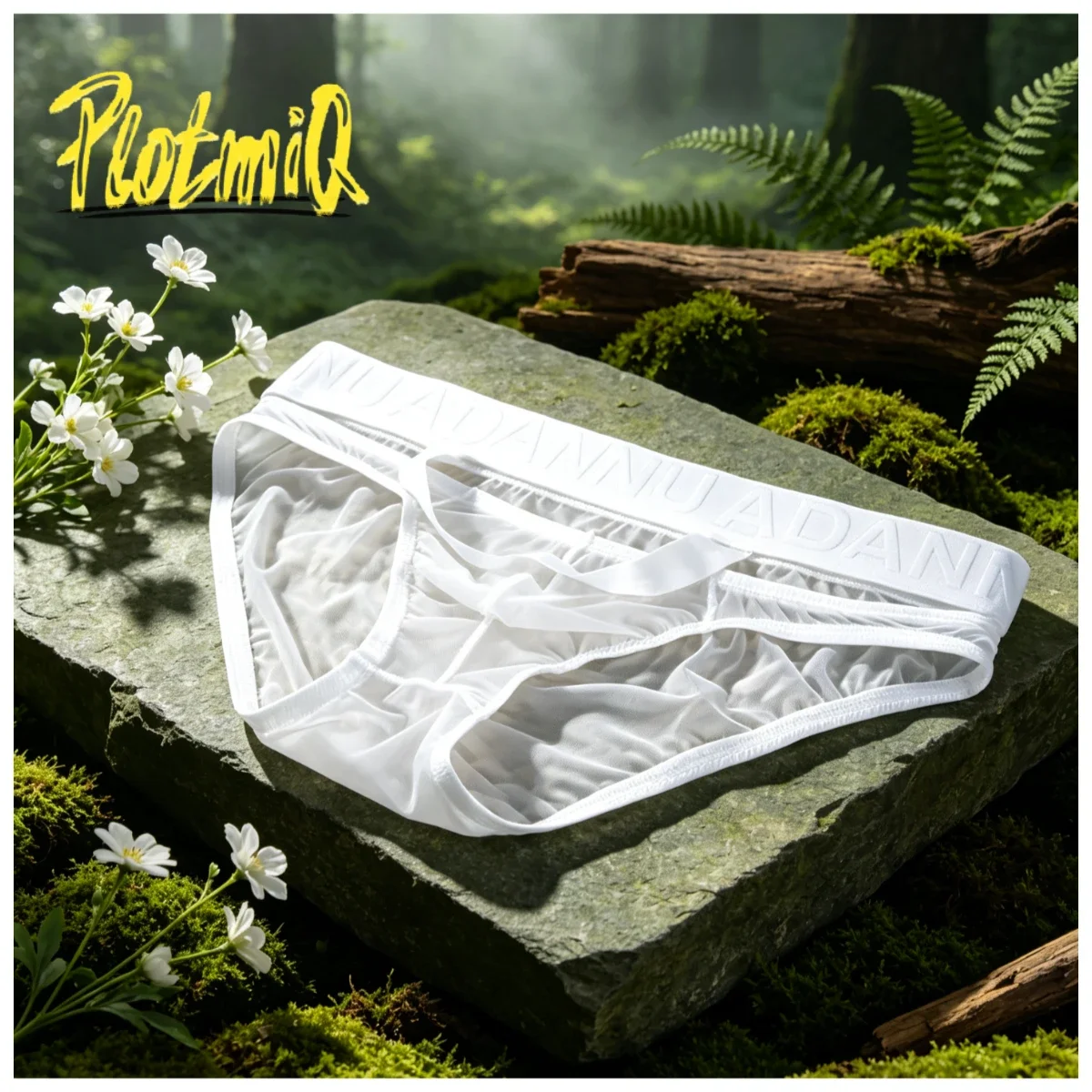 2PCS Stylish Men Low Rise Briefs Black Semi Sheer Mesh ADANNU Wide Waistband Mid Strap High Stretch 3D Pouch Sexy Mens Underwear