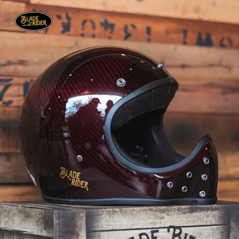 Japanese Style Retro Fiberglass Cafe Racer Motorcycle Decorative Helmet Trend Vintage Cruise Casco Moto Scooter Silvery Helmets