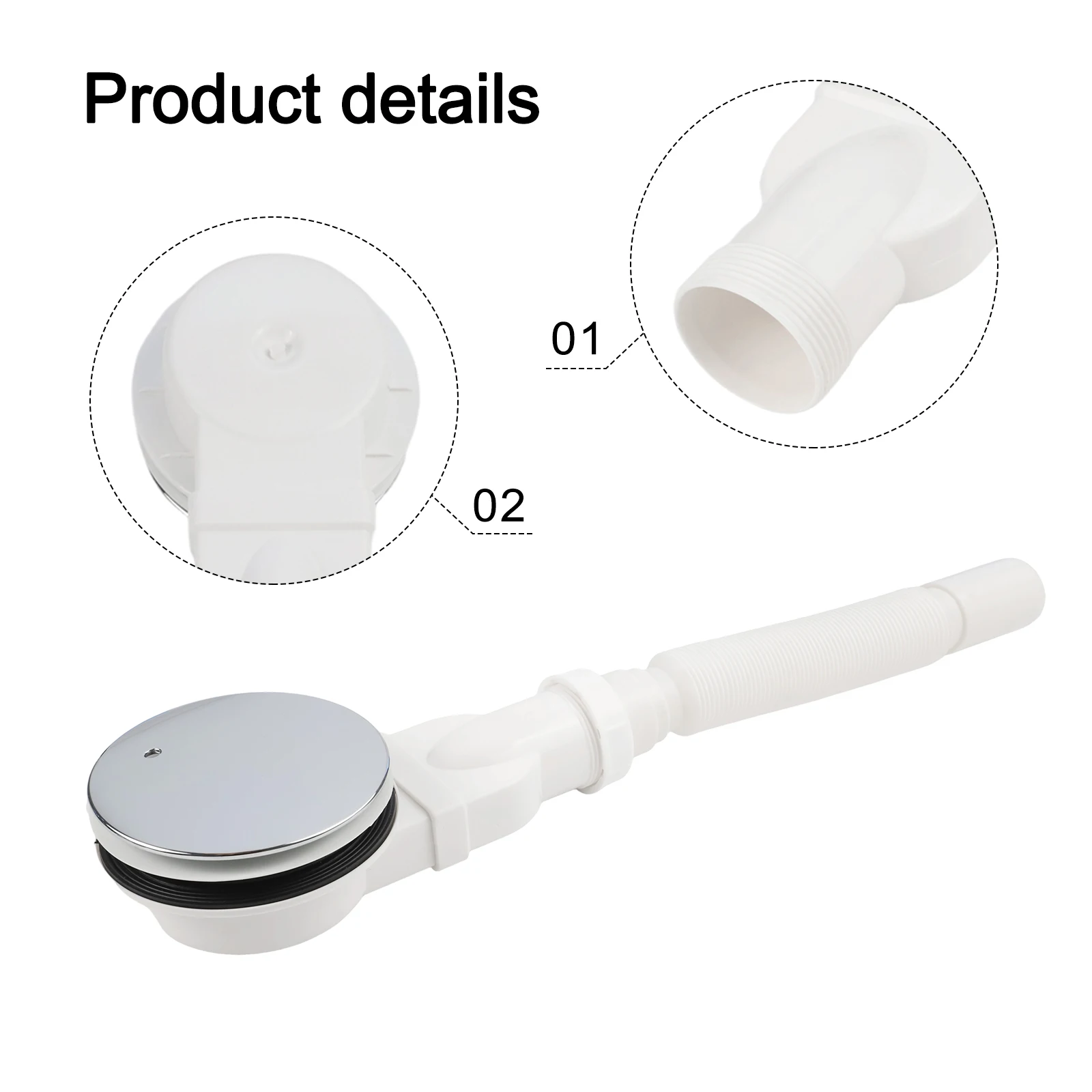 90mm Diameter Shower Waste Trap for Bathroom Tray Featuring Slimline Profile to Seamless Water Drainage and Floor Safety