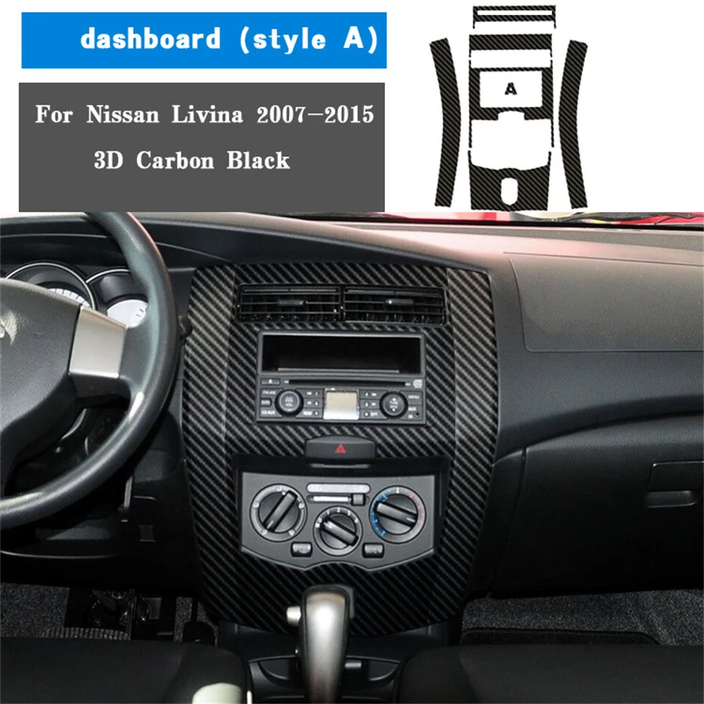 For Nissan Livina 2007-2015 Interior Central Control Panel Door Handle Carbon Fiber Sticker Decals Car styling Accessorie