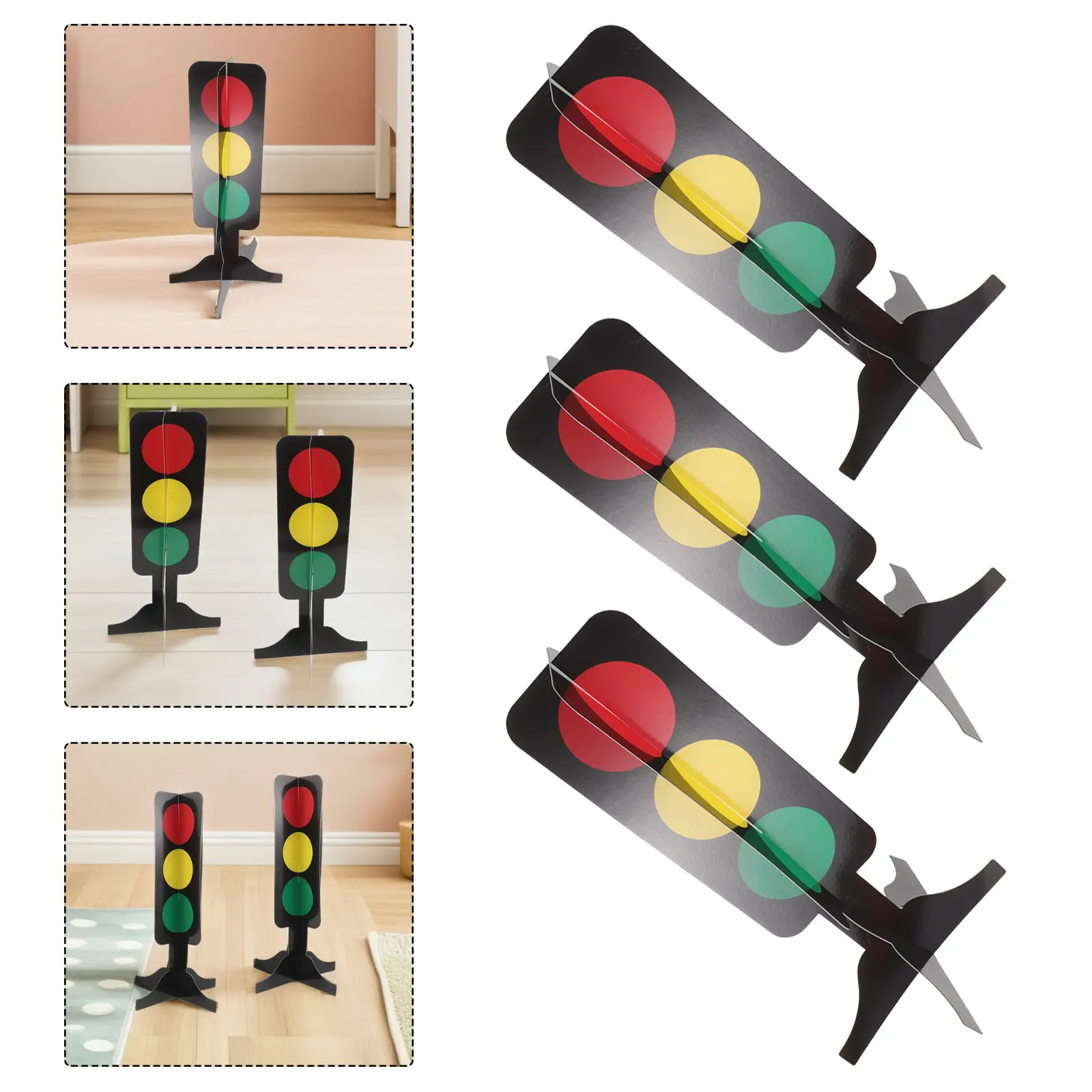 

Набор из 5 картонных 3D-светофоров для гоночной тематической вечеринки, украшения для детей, реквизит для фотосессий, принадлежности для дня рождения в гоночном стиле