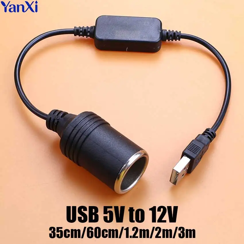 1 Stück USB-Stecker auf Zigarettenanzünder-Buchse USB 5V auf 12V Stromadapterkabel Auto-Elektronik Fahrtenschreiber Stromkabel