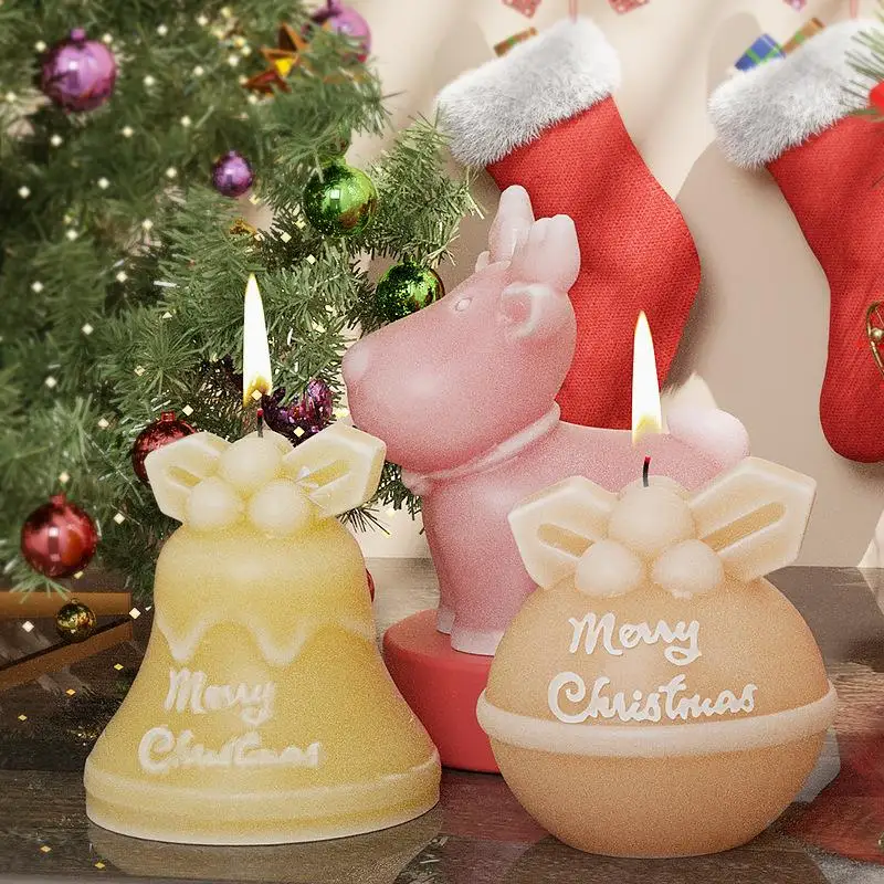 Christmas Ornament Silicone Candle Mold DIY Santa Christmas Snowman Deer Plaster Epoxy Resin Making Candle Molds Craft Gifts