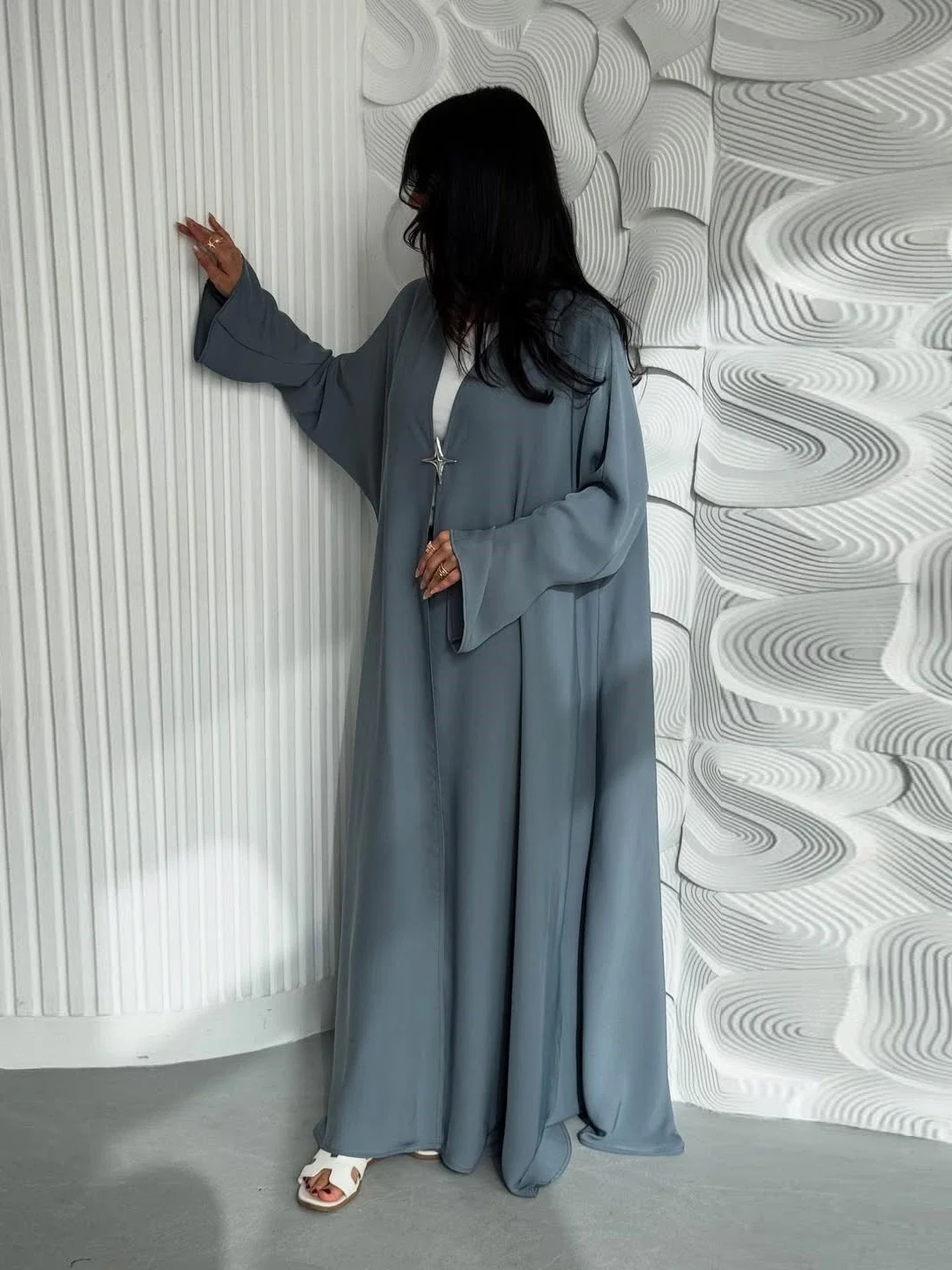 Eid Women Abaya Open Satin Party Dress For Women Muslim Dubai Jalabiya Ramadan Dresses Vestidos Largos Kaftan Arab Long Robe 3